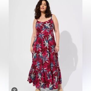 Torrid Red and Blue Spaghetti Strap Sundress
